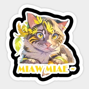 Cat Miaw: Playful and Cute Cat Design Sticker